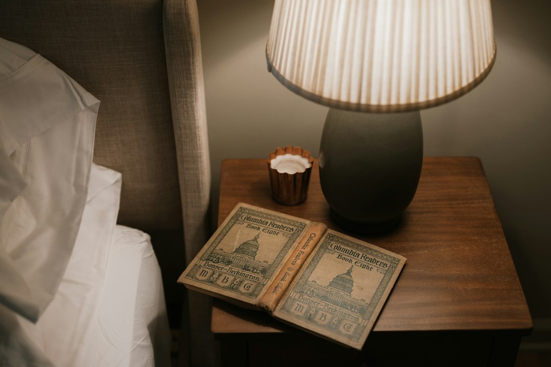 Nightstand scene representing a simple daily symptom log